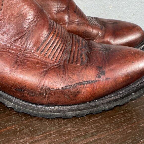 Tony Lama 4201 Men\'s Tan Brown Western Leather Boots Size 7.5 D main image 5
